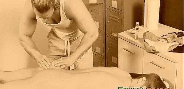  Justin Alexander and Trent Tarzan at the oil massage table
